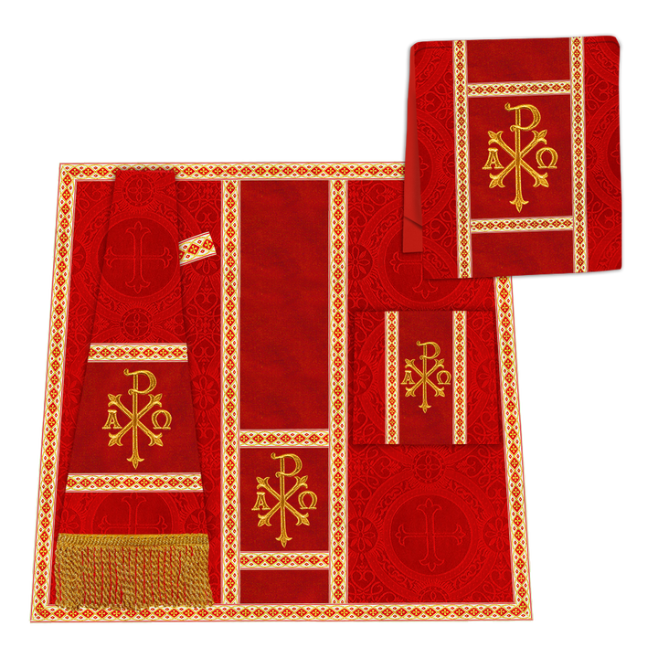 Gothic Chasuble with Embroidered Motif and Plain Orphrey