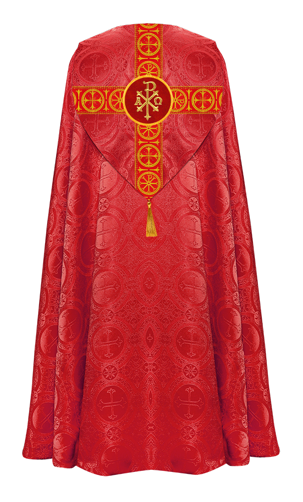 Gothic Cope Vestment with Cross Type Braided Motif