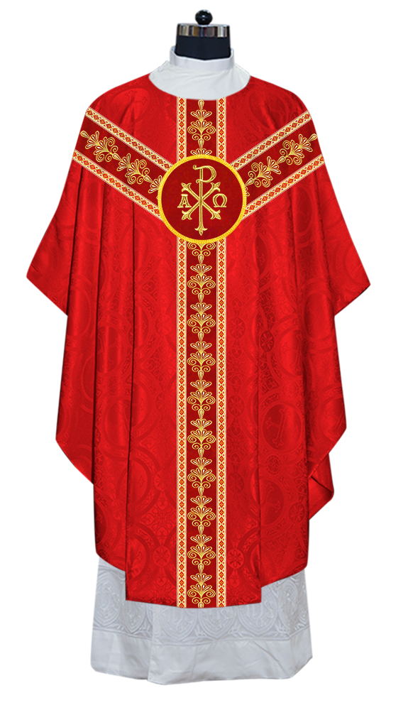 Gothic Chasuble Vestments With  Liturgical Motifs and Trims