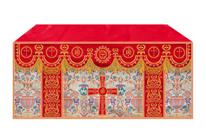 Tapestry Altar Cloth with Elegant Embroidered Trims
