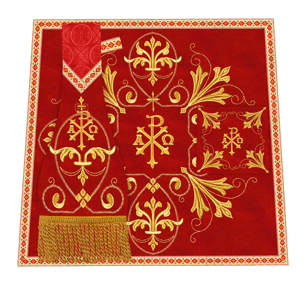 Embroidered Liturgical Church Altar Cloth with Spiritual Motif
