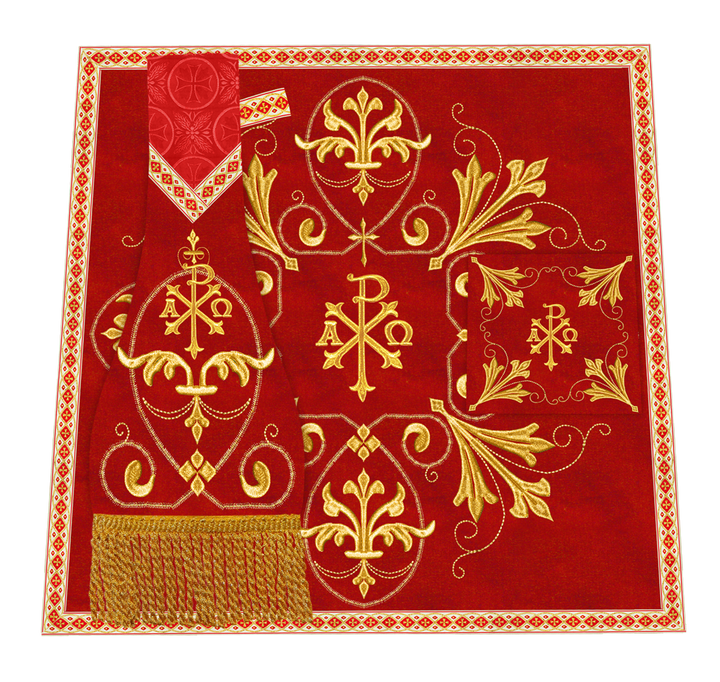 Embroidered Liturgical Church Altar Cloth with Spiritual Motif