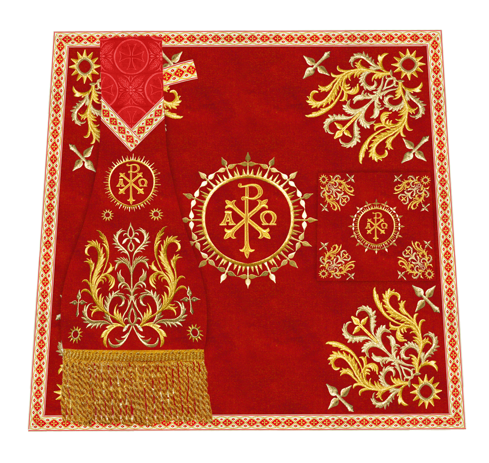 Elegant  church mass set with Embroidered Motif