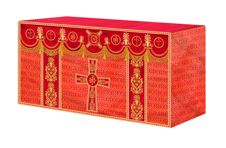 Altar Cloth with Embroidered Motif and Trims