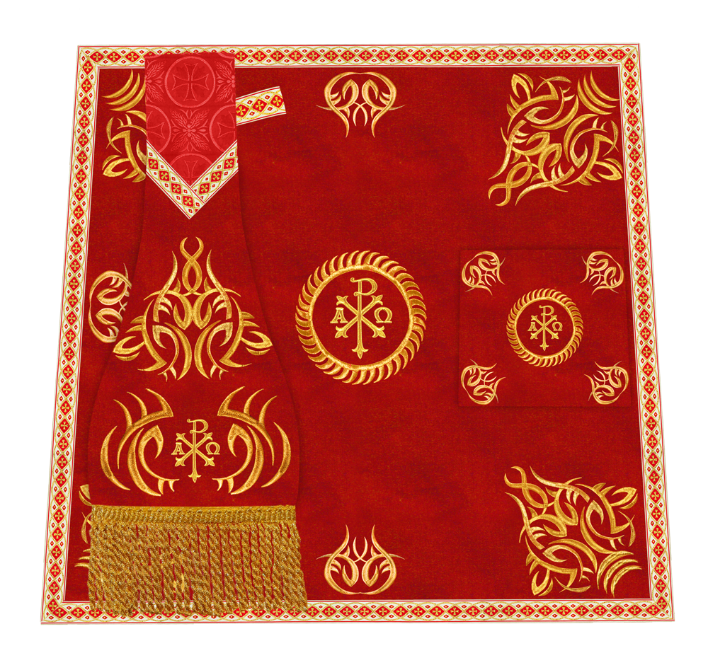 Church Altar Frontal with Ornate Embroidery & Spiritual Motifs