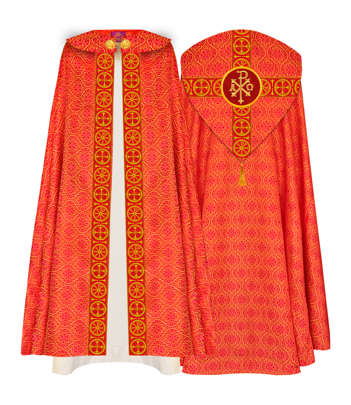 Gothic Cope Vestment with Cross Type Braided Motif