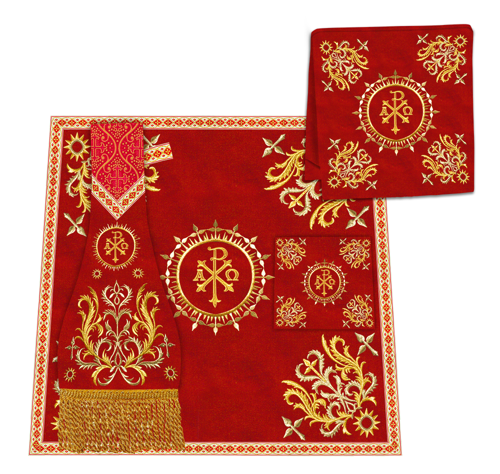 Gothic Chasuble Vestments With Braided Orphrey and trims