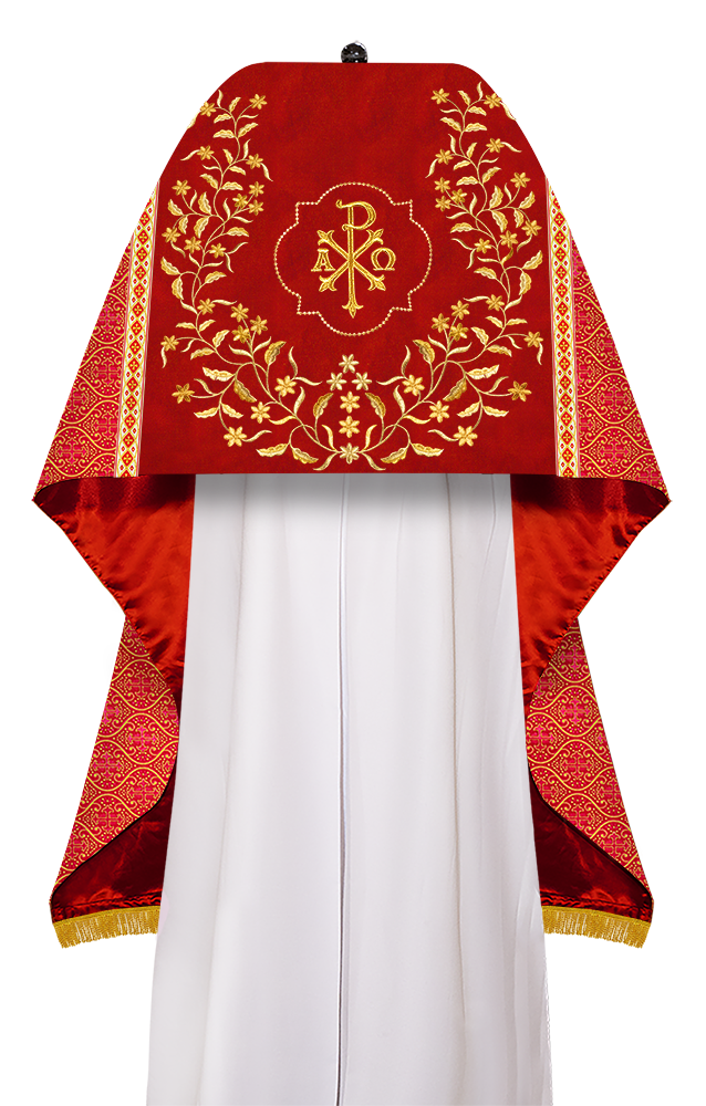 Humeral Veil Vestment with Floral Embroidered Trims