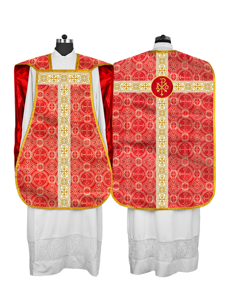 Casulla católica romana con motivo espiritual 