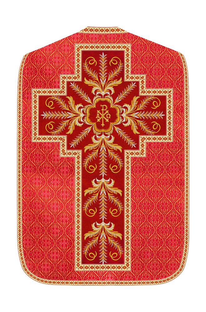 Roman Chasuble Vestment With Detailed Orphrey