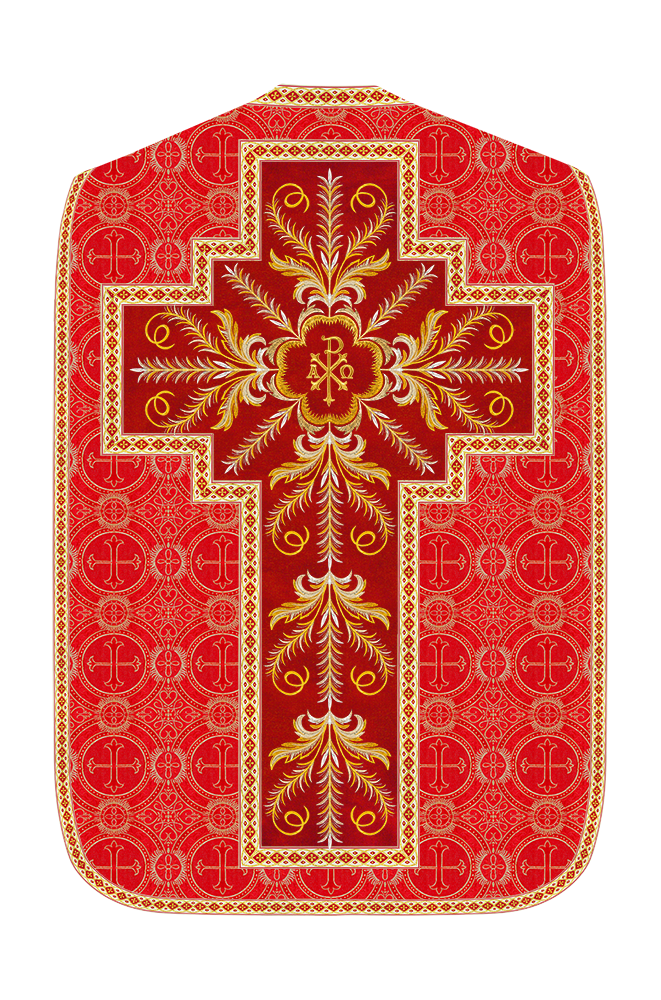 Roman Chasuble Vestment With Detailed Orphrey