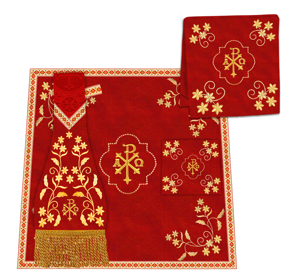 Gothic Chasuble Vestments With Floral Design and Trims