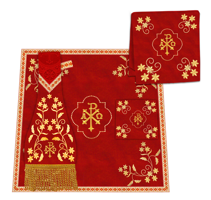 Gothic Chasuble Vestments With Floral Design and Trims