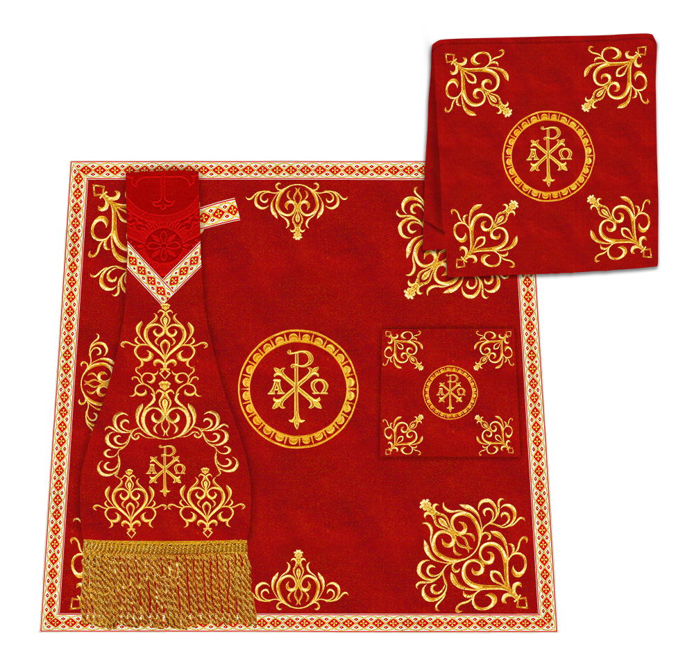 Gothic Chasuble Vestments With Adorned Orphrey And Trims