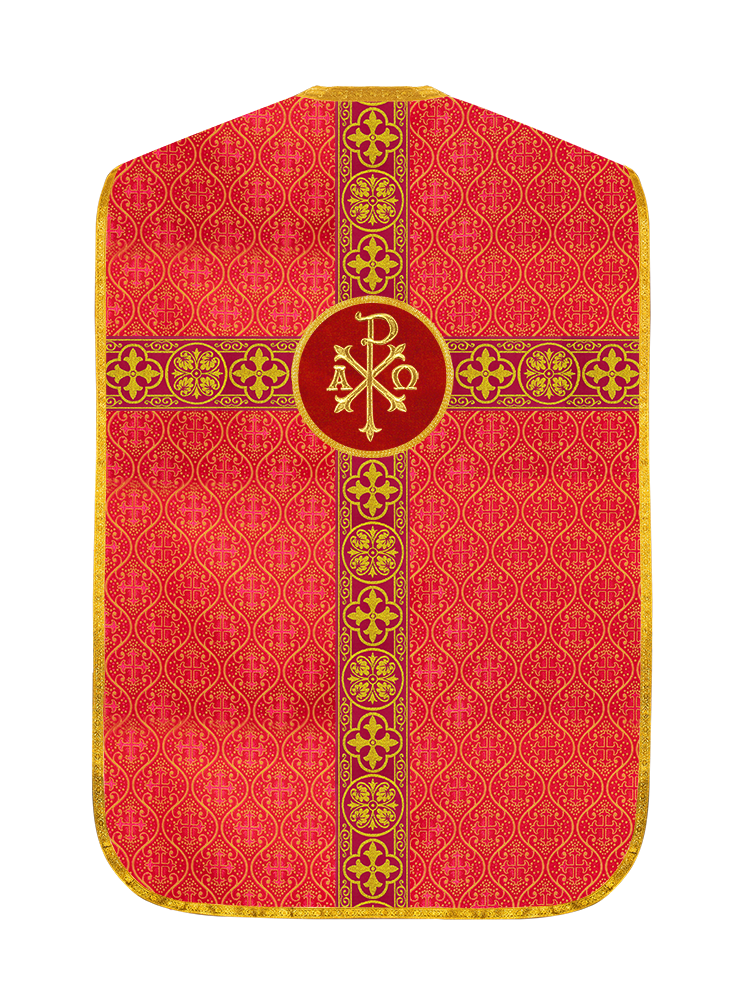 Fiddleback Vestment with Motif and woven Braided Trims