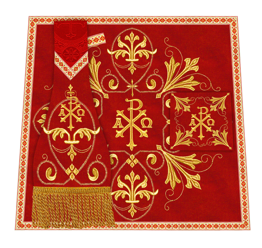 Set of Four Catholic Roman Chasuble with Spiritual Motif