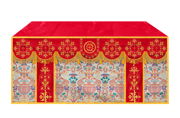 Tapestry Altar Cloth with Braided Embroidered Trims