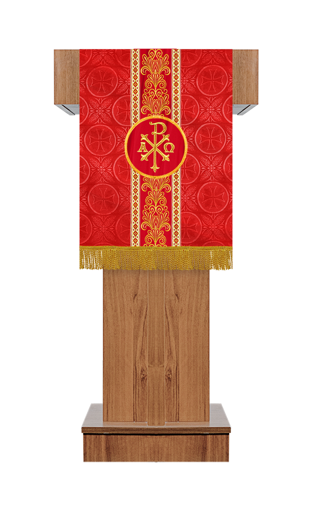 Ornate Altar Cloth with Gold Embroidery & Gothic Cross Design