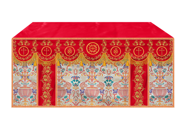 Tapestry  Altar Cloth with Liturgical Motif and Trims