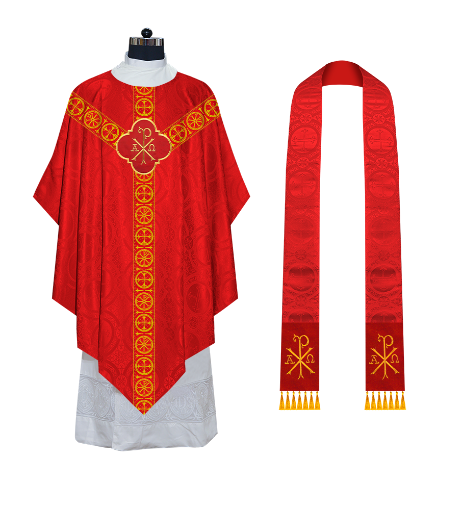 Divine Pugin Chasuble with Braided Lace Orphrey