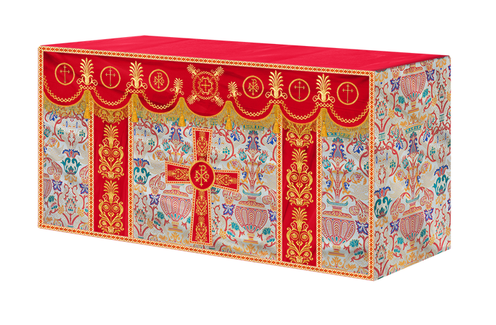 Coronation Tapestry Altar Table Cloth with Embroidered trims