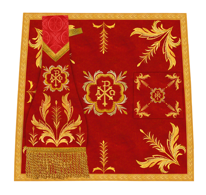 Altar Mass Set Adorned with Ornate Embroidery and Motif