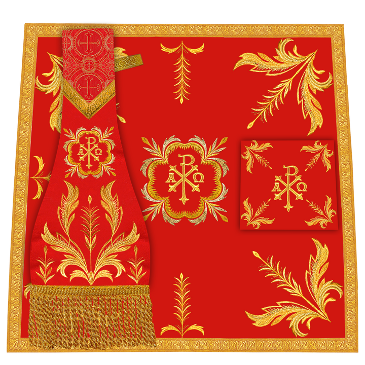Spiritual motif embroidered Mass set