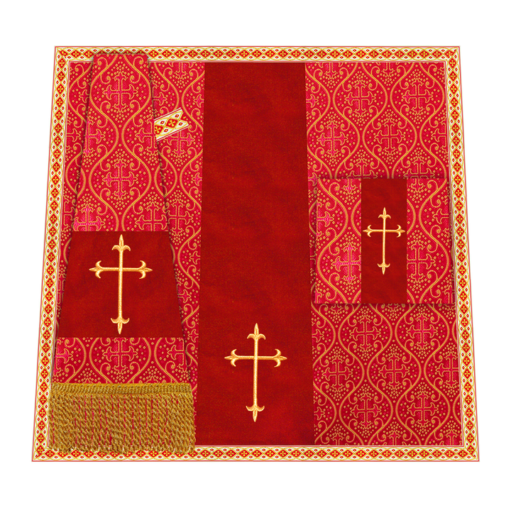 Liturgical Cross Embroidered Mass Set and braided trims