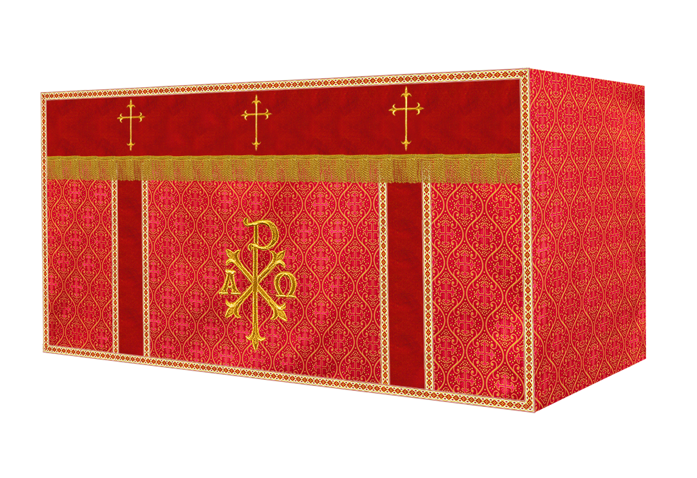 Altar Cloth with Spiritual Cross with Trims