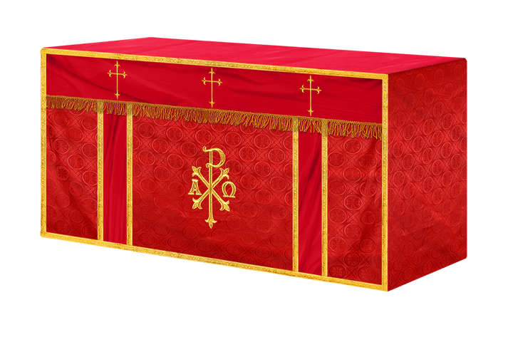 Church Altar Cloth with Embroidered PAX and Cross