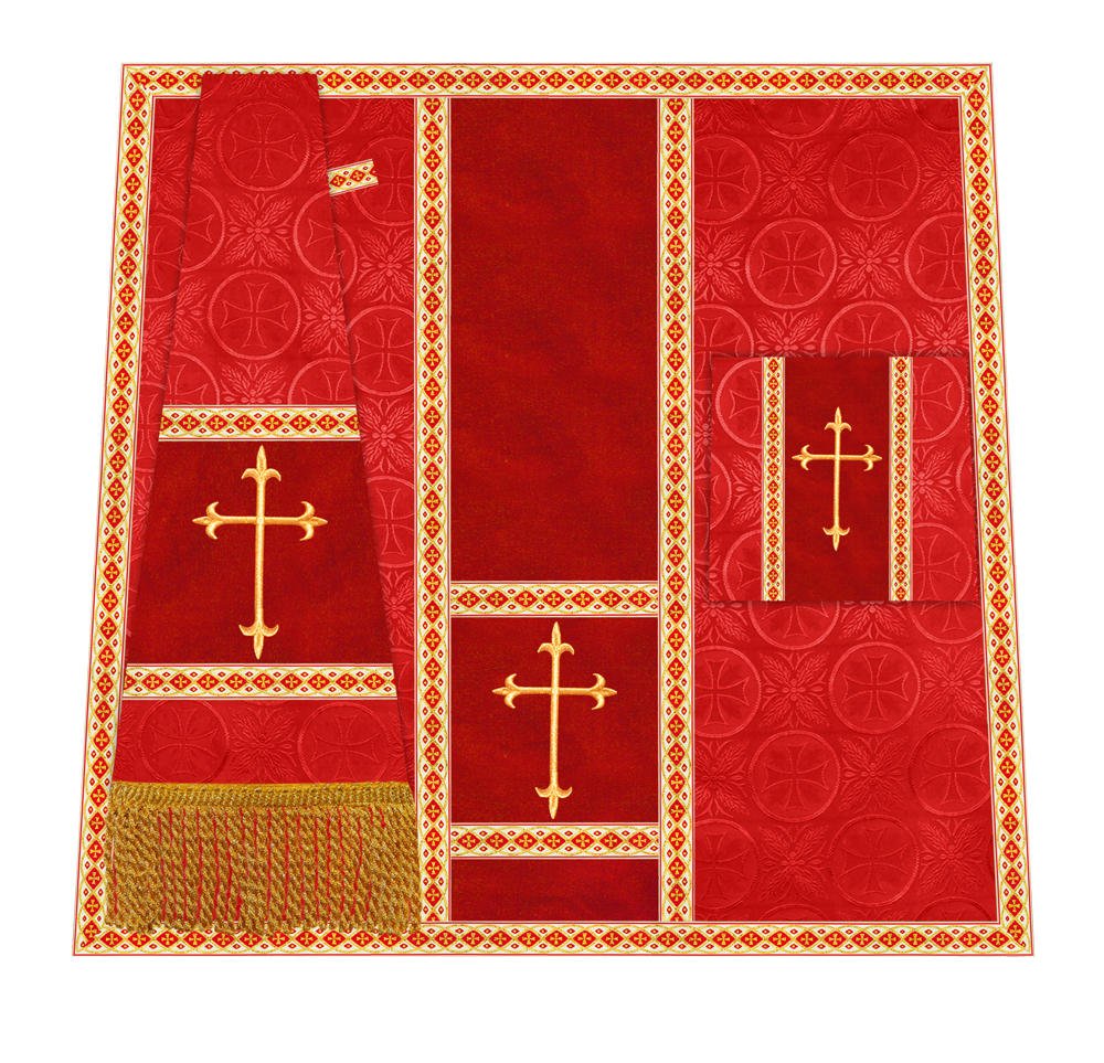 Traditional Altar Mass Set with  Embroidered Motifs