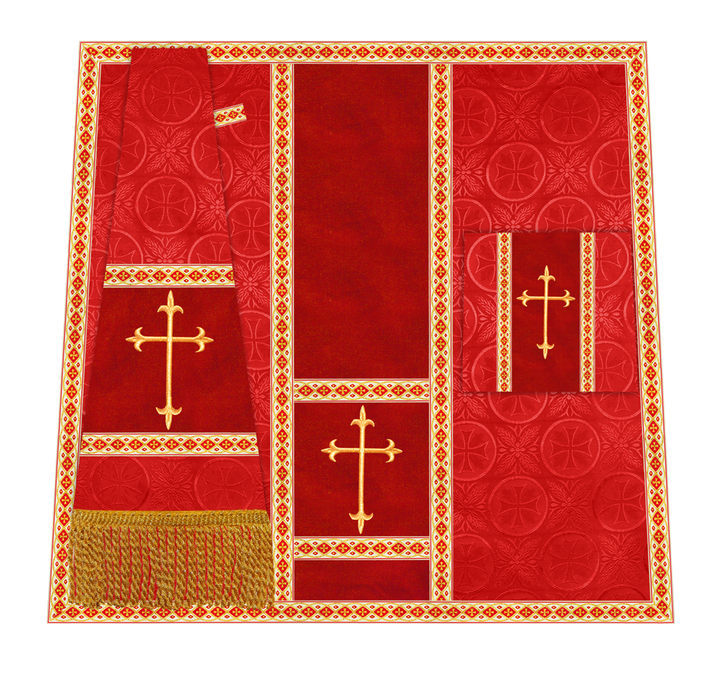 Traditional Altar Mass Set with  Embroidered Motifs