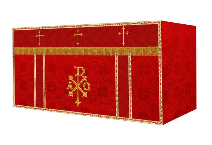 Altar Cloth with Spiritual Cross with Trims