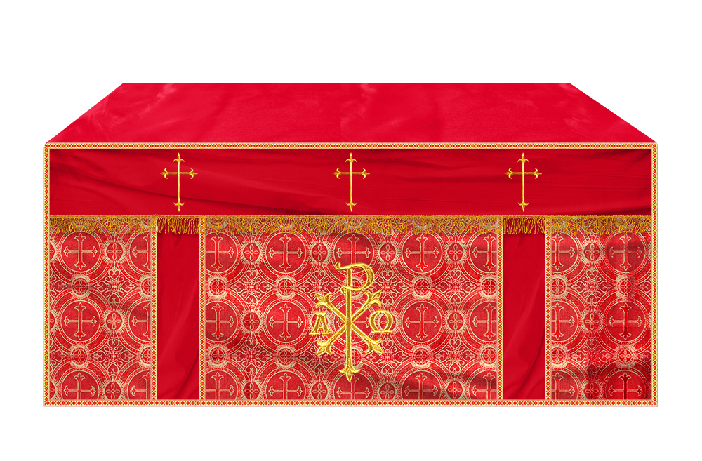Altar Cloth with Spiritual Cross with Trims