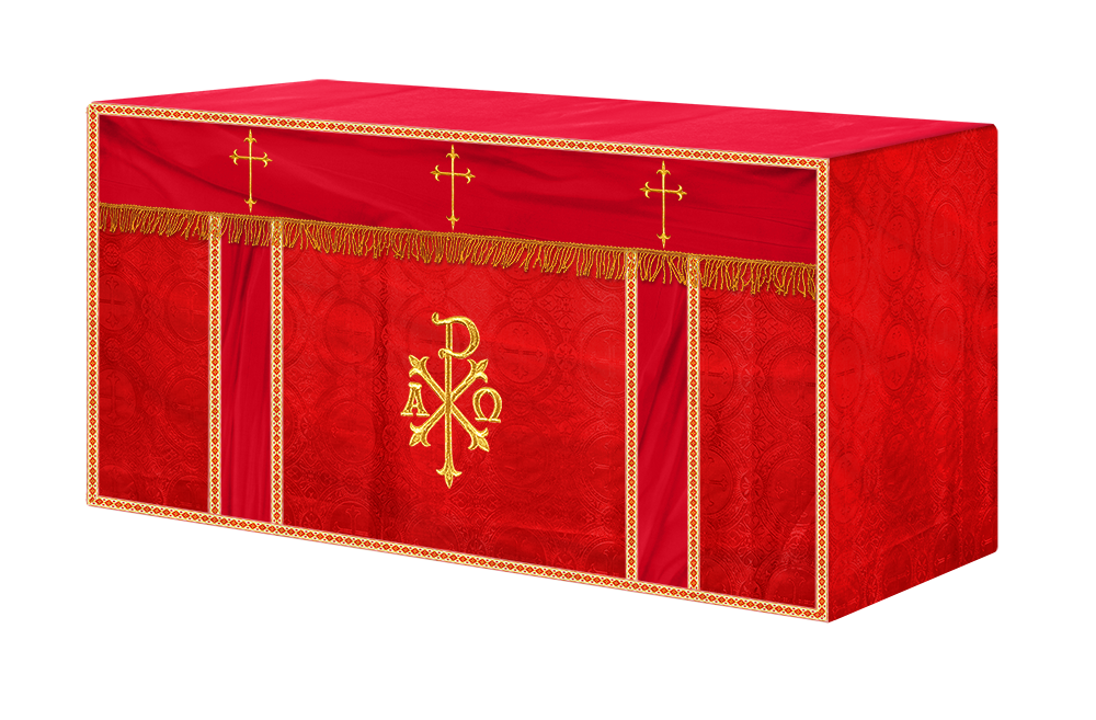 Altar Cloth with Spiritual Cross with Trims