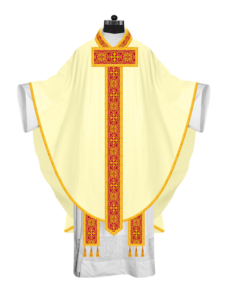 Gothic chasuble embellished with braided Trims