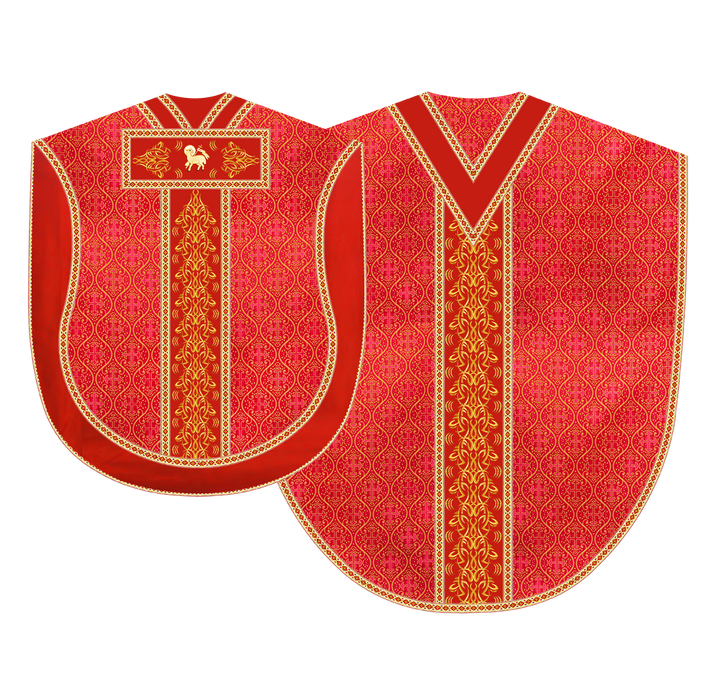 Borromean Chasuble Vestment With Braided Orphrey and Trims