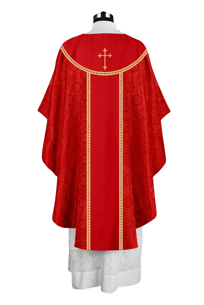Ornate Gothic Chasuble with embroidered Cross Motif