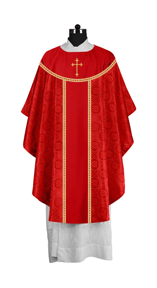 Ornate Gothic Chasuble with embroidered Cross Motif