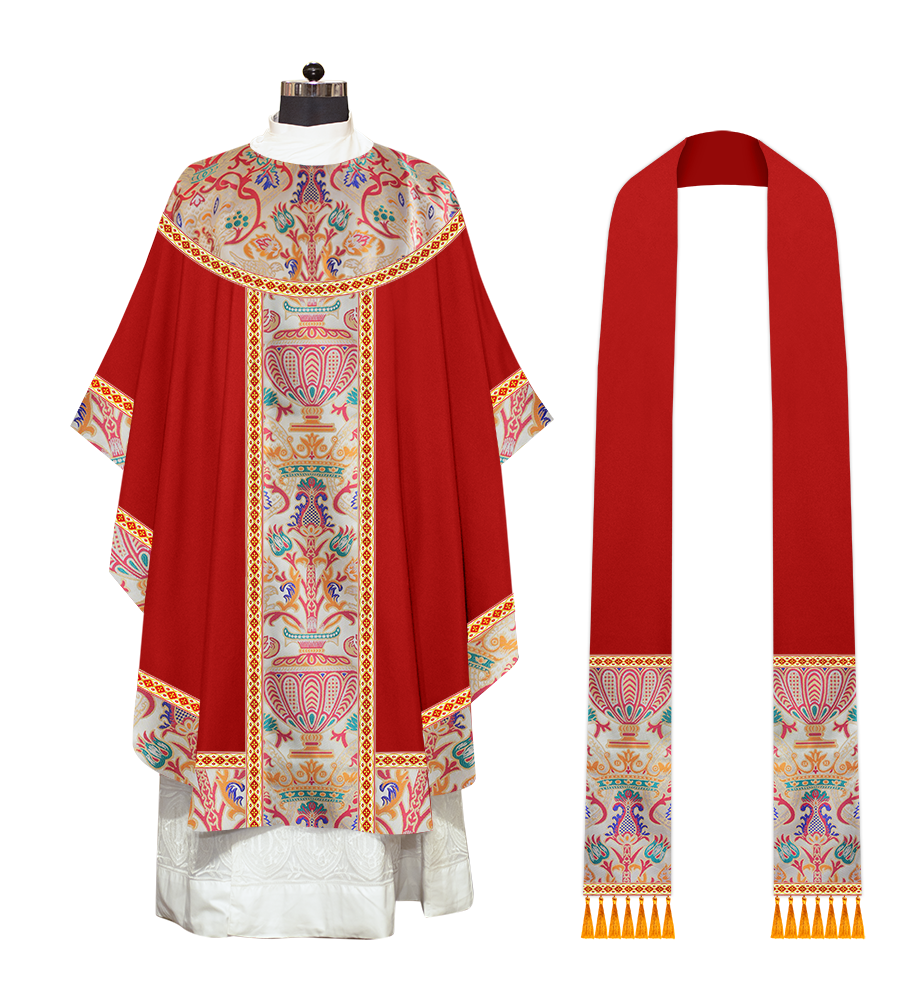 Tapestry Gothic Chasuble Adorned With Braids and Trims