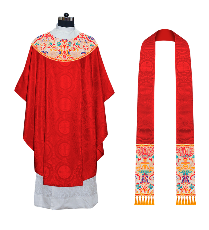 Tapestry Chasuble with Detailed Braids and Trims