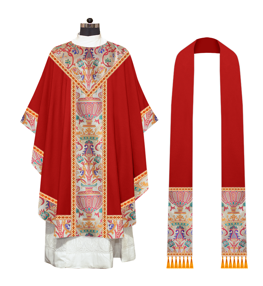 Tapestry Gothic Chasuble Adorned With Braids and Trims
