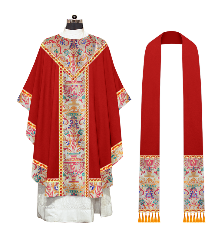 Tapestry Gothic Chasuble Adorned With Braids and Trims