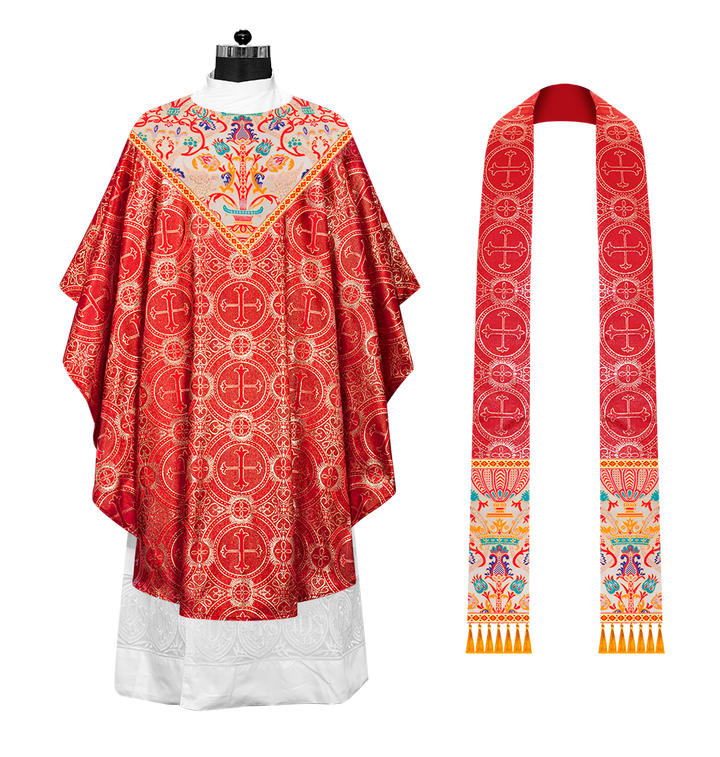 Tapestry Chasuble with Detailed Braids and Trims