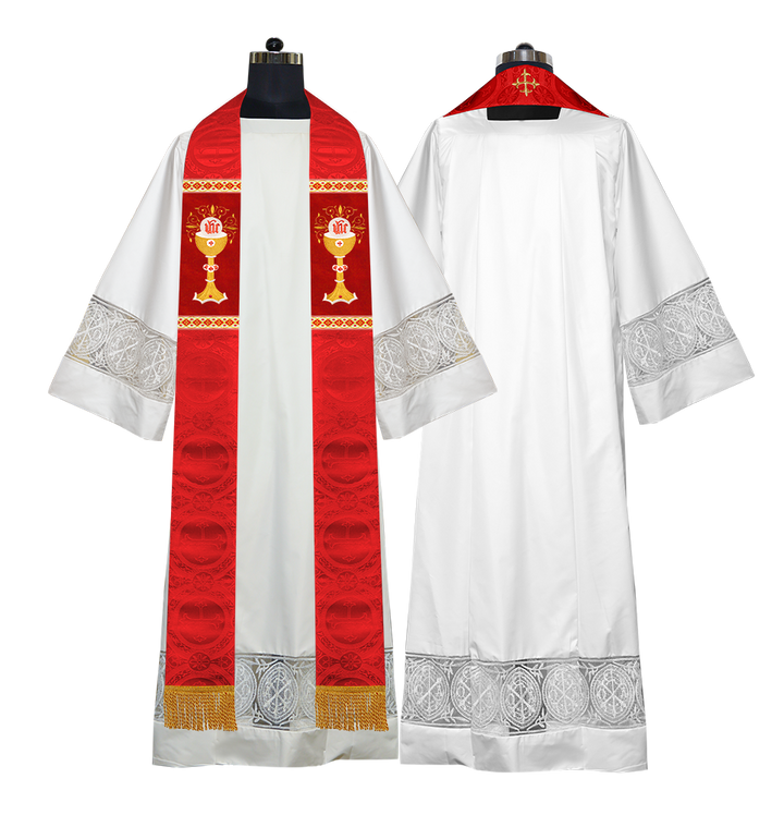 Liturgical Chalice with IHS Embroidered Stole