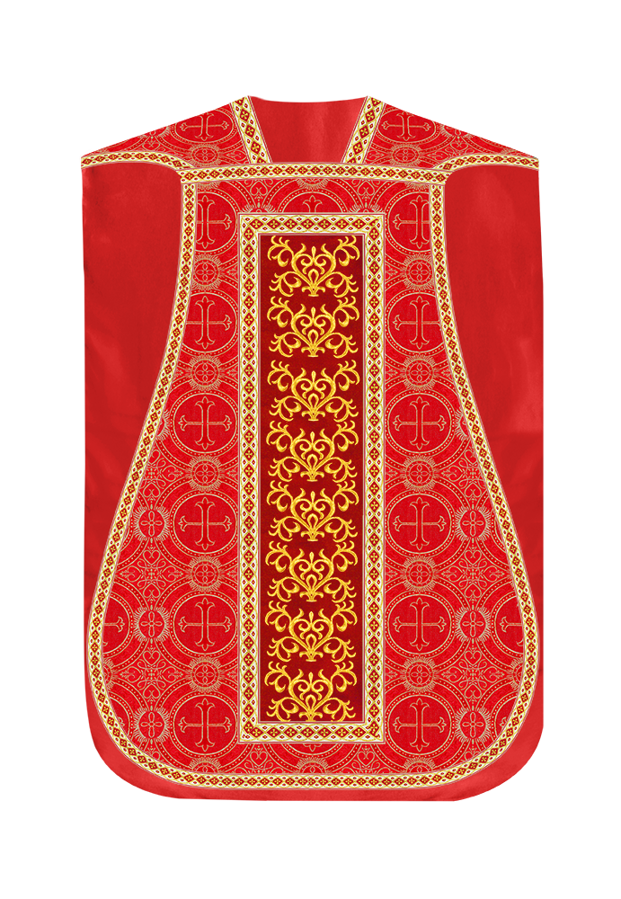 Traditional Fiddleback Vestment With Motifs and Trims