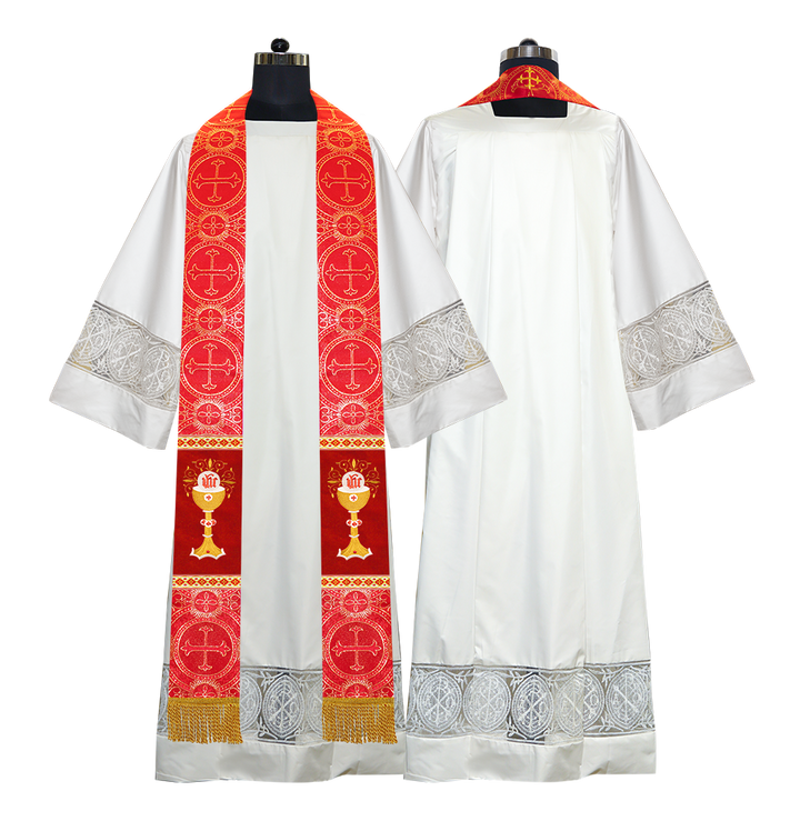 Liturgical Chalice with IHS Embroidered Stole