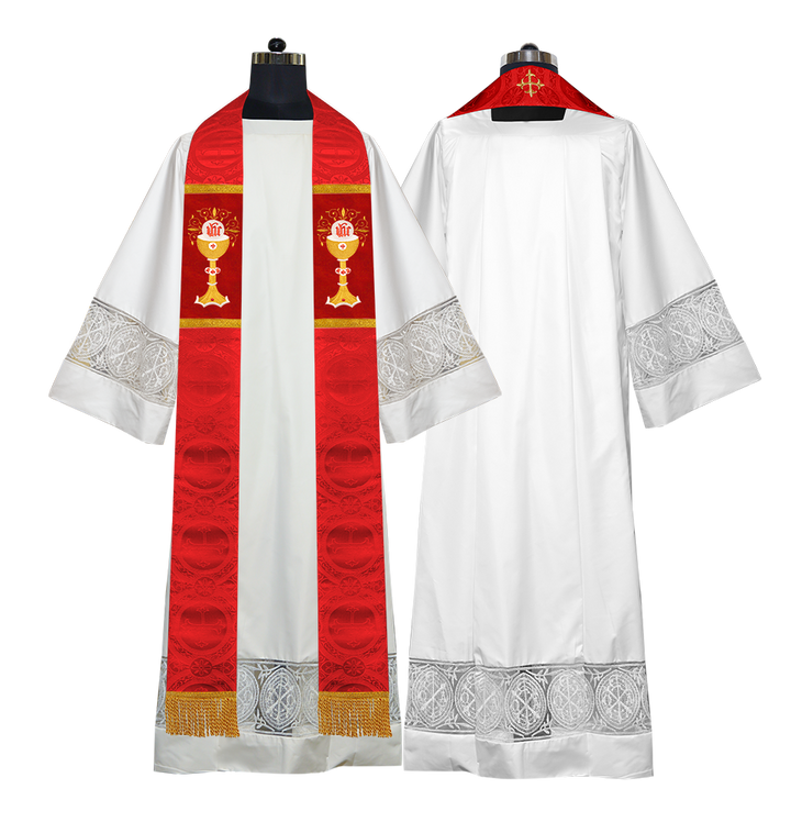 Chalice with IHS Embroidered Clergy Stole