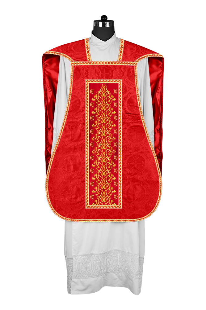 Roman Fiddleback Chasuble With Enhanced Embroidery  & trims