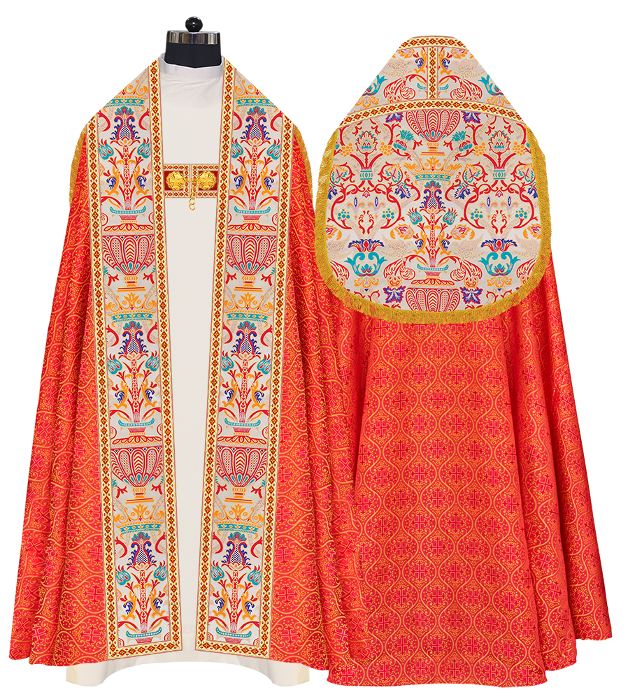 Coronation Tapestry Roman Cope Vestment with Trims